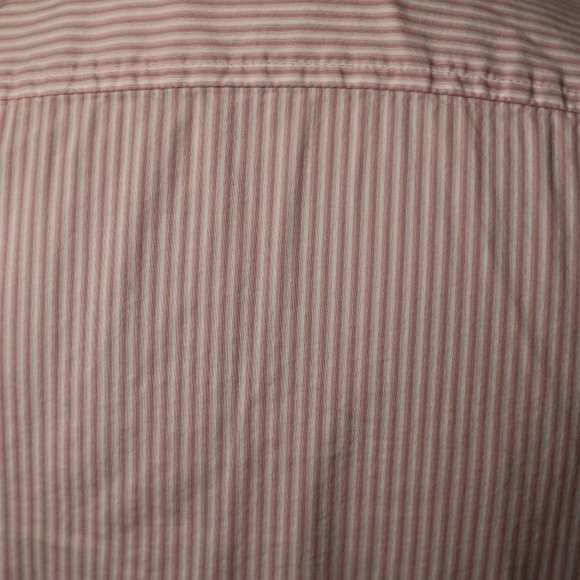 Express Essential Stretch Long Sleeved Shirt w/ Shades of Pink Pinstripes, Small - Picture 6 of 6